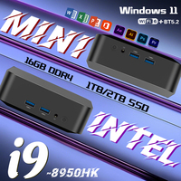 2025 MiNi PC intel core i9 9850HK Windows 11 pro 16GB DDR4 2TB Gaming Computer WiFi6 4K 1000Mbps Type-C Portable Mini Desktop PC