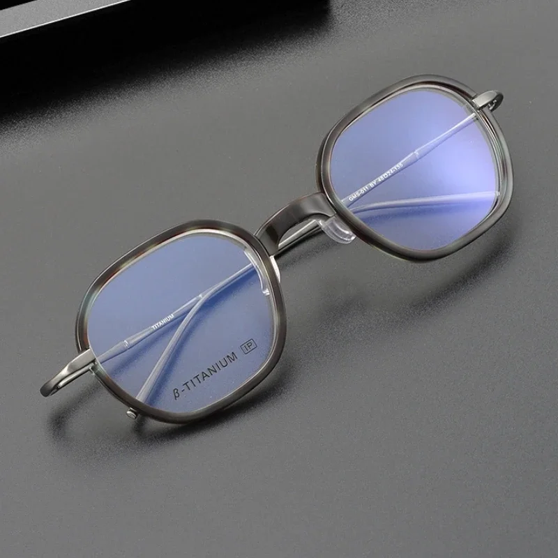 

Vintage Quality GMS011 Solid Acetate Titanium Eyeglass Frame Classical Square Design Eyewear Women Men Myopia Sphere Optical