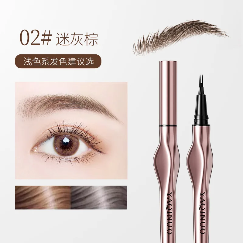 Crayon à sourcils sauvage imperméable professionnel stylo à sourcils 2 points longue durée sans saignement adapté aux débutants facile à porter Commer