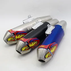 Inlet 51mm Motorcycle Exhaust Pipe Muffler with Bracket FMF 4T Universal for KTM 450 EXC WR450 RC390 CRF150F CRF230F R3 R6 etc