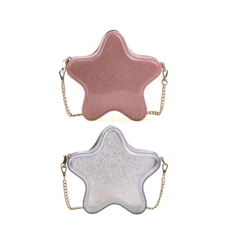 

X90D Chain Bag Star Shaped Trendy Bag Solid Color Lady Purse Versatile Travel Bags