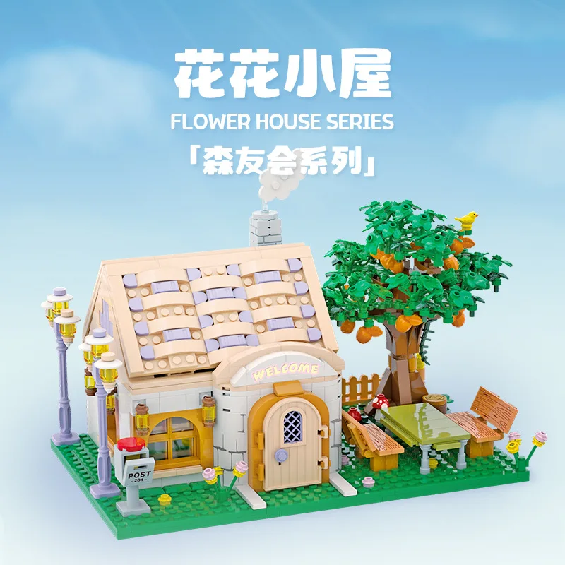 3D-Puzzle, handgefertigtes Montagemodell, Spielzeug, Tierwald, Blumenhaus, architektonische Street View-Modellornamente, Geschenk, XT116