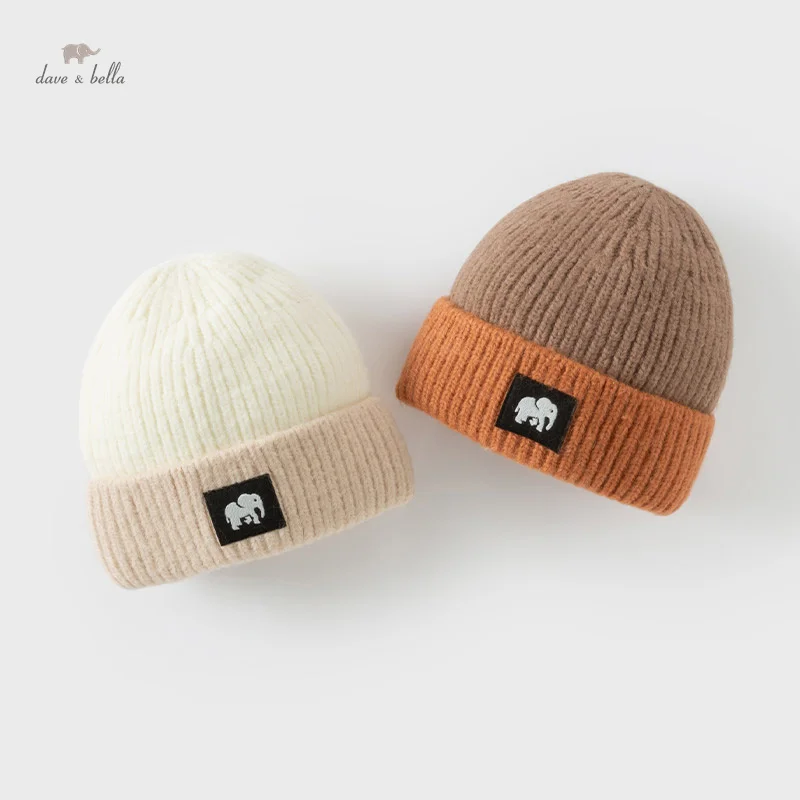 Dave Bella Winter Warm Baby Kids Hat Solid Boy Girls Soft Knitted Warm Hat Children Head Accessories DK4243283