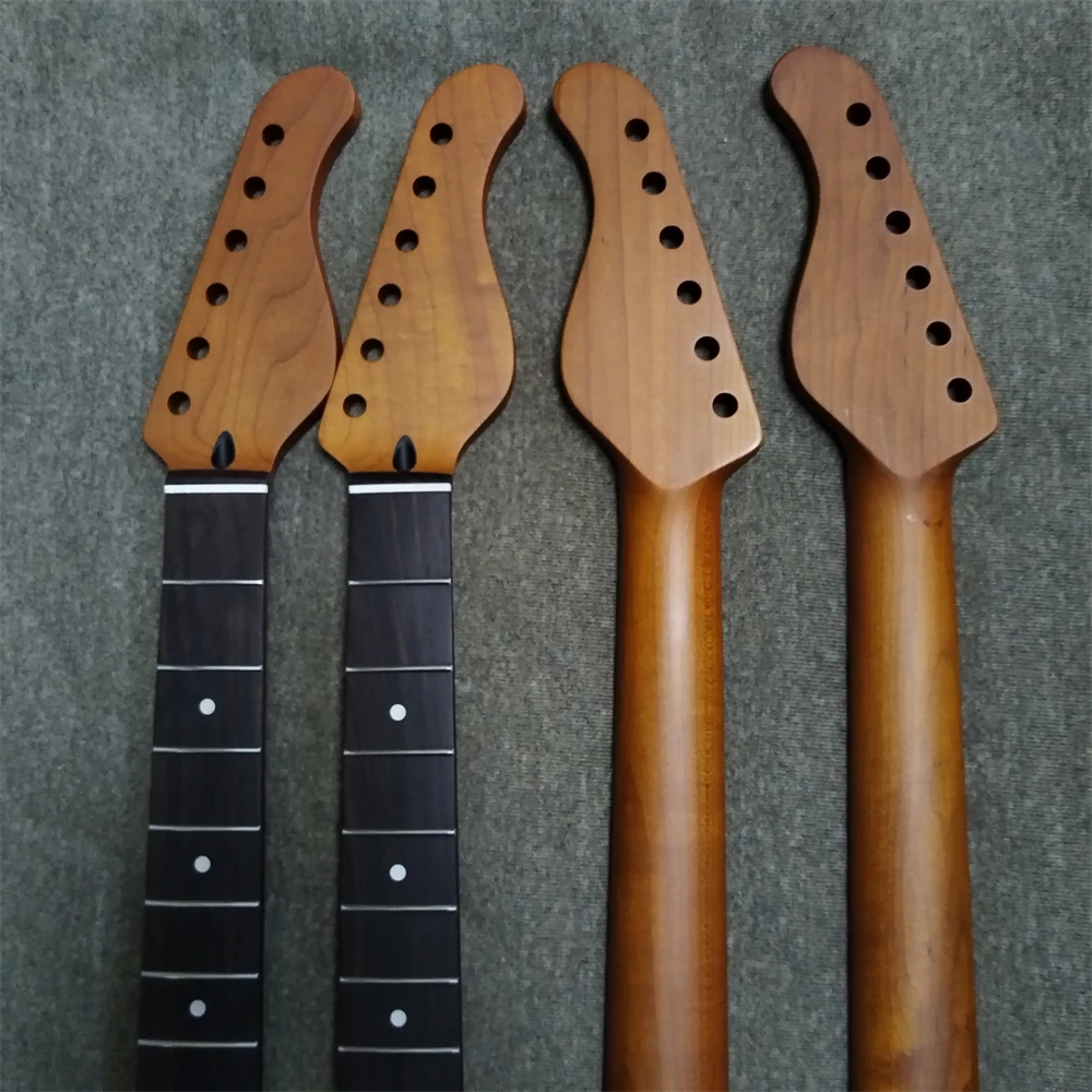 22 Bünde, 9,5 Zoll, Griffbrett aus Palisander, gerösteter Ahorn, elektrischer Gitarrenhals, Punktmuster, Halsverstrebung, Gitarrenteile, Zubehör – Detail 2