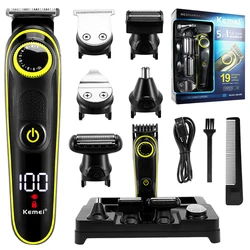 Multifuncional Electric Clipper Cabelo para Homens, Máquina De Corte De Cabelo, Shaver, Nariz Navalha, 5 em 1