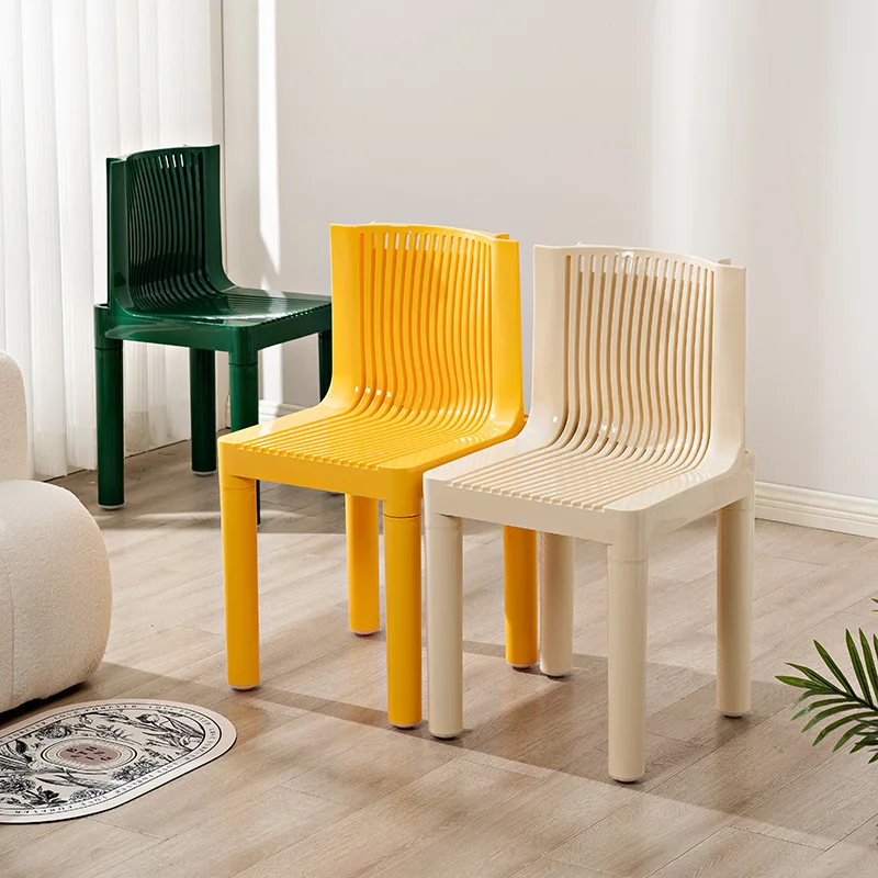 *dNordic Medieval Dining Chairs Small-sized Plastic Home Dressing Chairs Portable Bedroom Leisure Chairs&