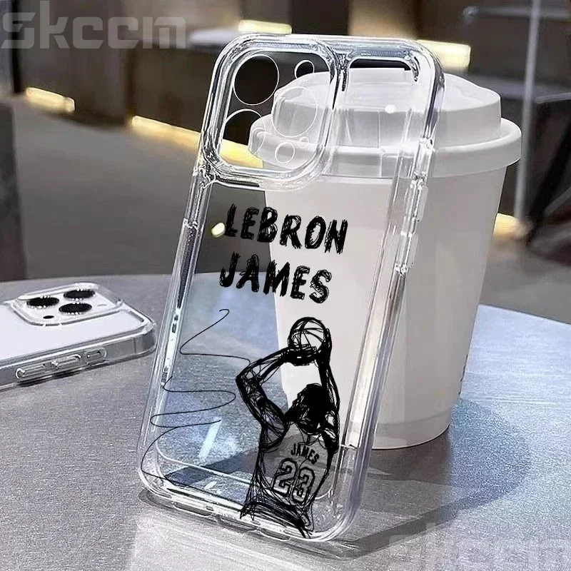 New basketball superstar Kobe Bryant sketch phone Case For iPhone 15 13 14 12 11 16 Pro Max  X XS XR 7 8 Plus Transparent Cover