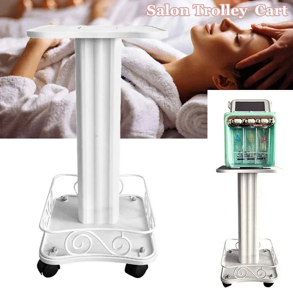 عربة ترولي لصالونات التجميل المتنقلة من DYRABREST بعجلات، بيضاء، 35 سم × 34 سم، سعة تحميل 40 كجم #2