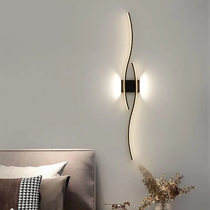 

Minimalist Line Wall Light Nordic Internet Celebrity Living Room Background Wall Grille Light Modern Minimalist Bedroom Bedlight