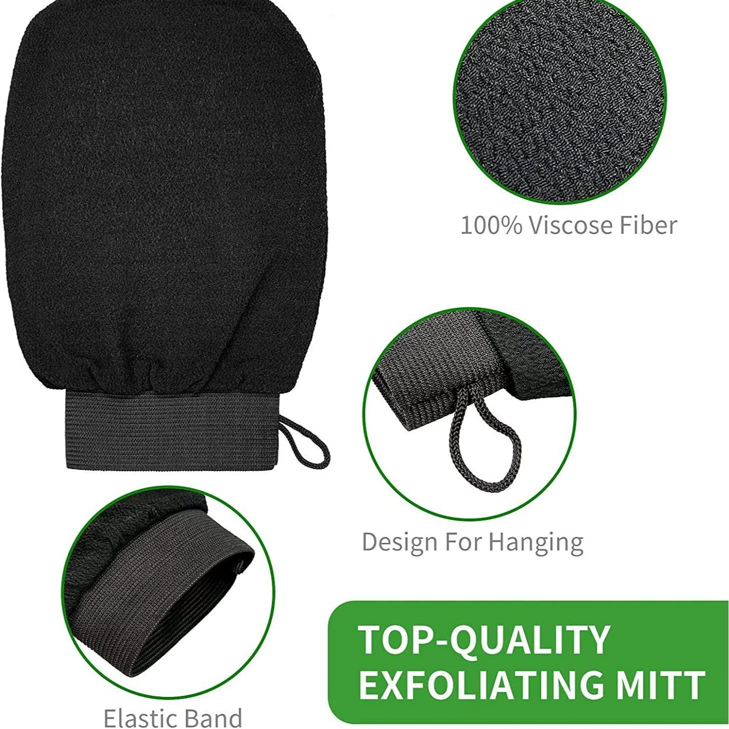 قفاز تقشير للجسم والوجه - مقشر للاستحمام والدش للتنظيف العميق وإزالة الألوان والتدليك #5