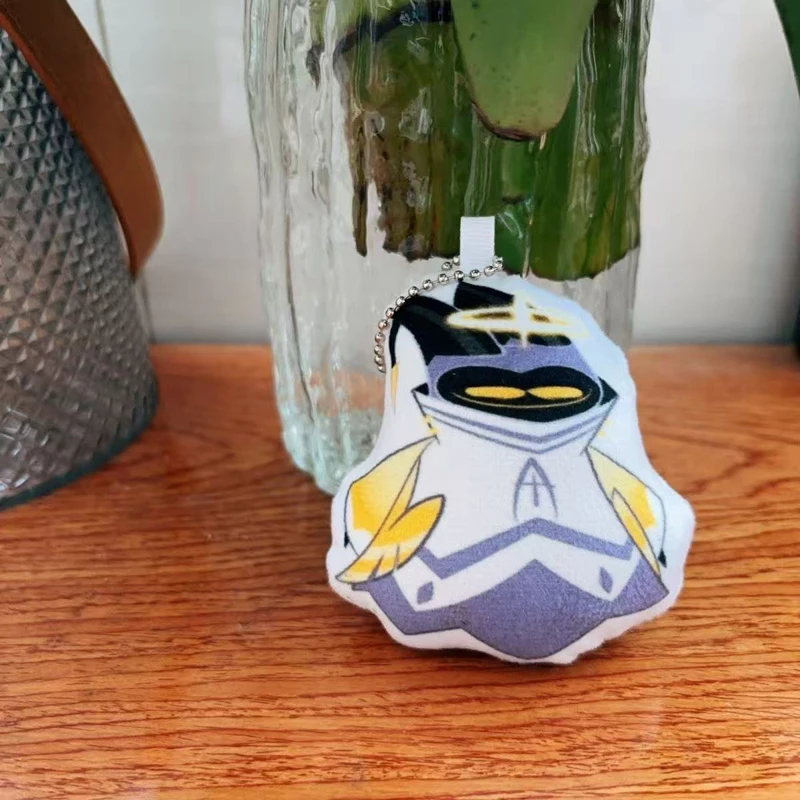8cm Cute Pressing Can Make Sound Animation Hotel Hazbin Character Angel Adam Plush Toy Cartoon Bag Keychain Pendant Plushie Doll