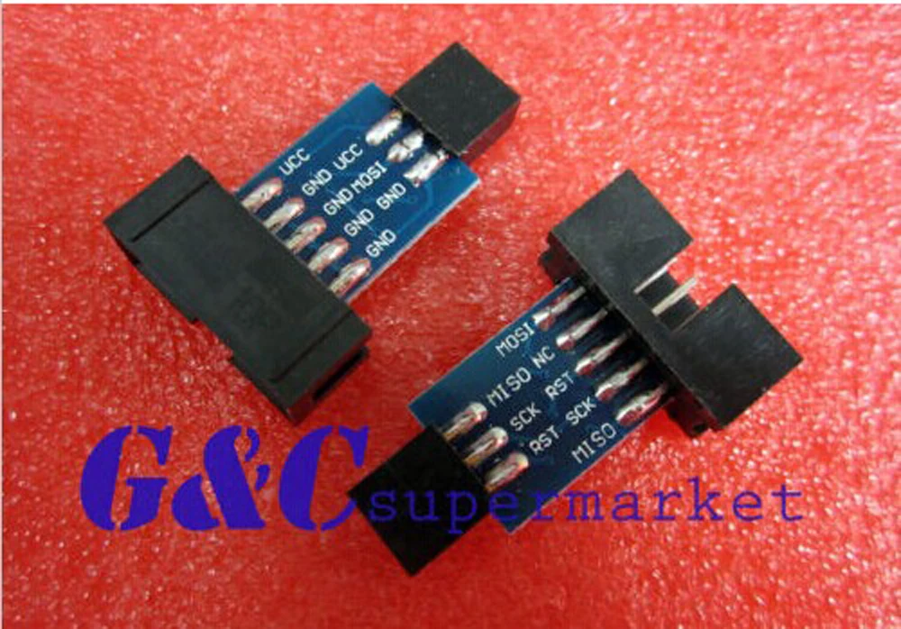 

2PCS 10 to 6 Pin Adapter for AVRISP USBASP STK500 Black diy electronics