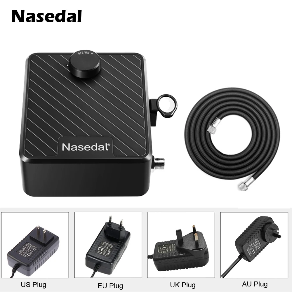 Nasedal Airbrush Kit Upgraded 40 PSIAirbrush Compressor for Nail Makeup Model Cake DIY Painting Hobby Tools 0.2mm/0.3mm/0.5mm