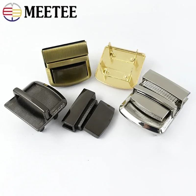 2/5pcs Meetee Metal Bag Snap Lock Handbag Closure Buckles DIY Purse Clasps Locks Button Bags Accessories Replacement Buckle