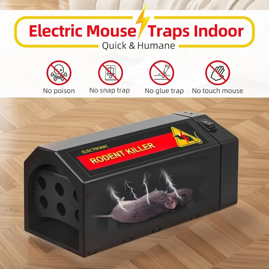 Electric Mouse Trap Zapper Powerful Rat Traps Indoor for Homes with AntiEscape Door Effective Reusable Humane Rodent Zapper Ele