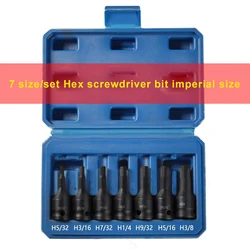 7pcs 50mm Hex Screwdriver Bit 3/8