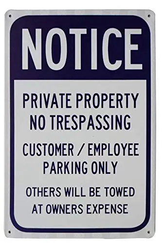 No Trespassing Customer Employee Parking Only Wall Poster Tin Sign Vintage BBQ Restaurant Dinner Room Cafe Shop Decor