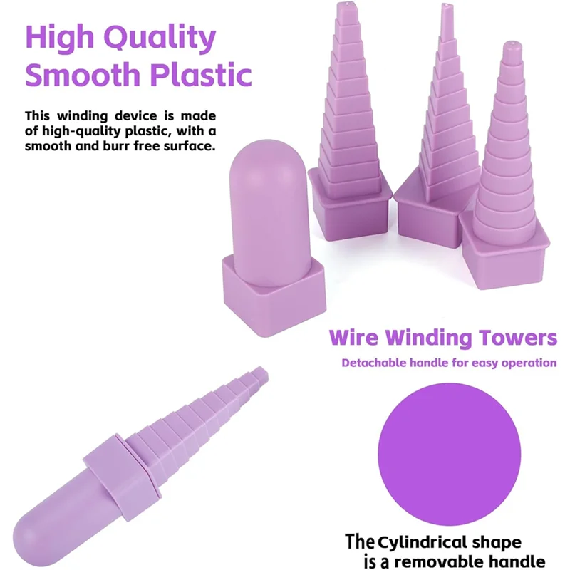 ABGH-مجموعة تغليف الأسلاك لصنع حلقة القفز الديكور مجوهرات سلك الانحناء تهزهز لفائف تهزهز أداة اللف أداة المكشكش الفك كماشة #3