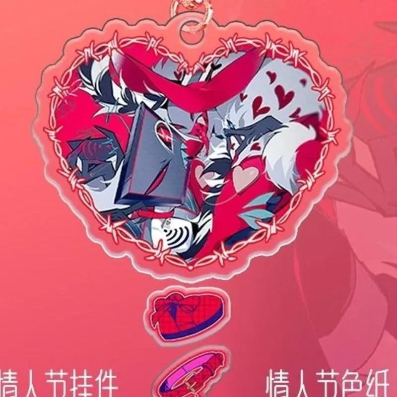 Valentine\'s Day Anime Vox Hotel Val 18CM Card Color Paper 7CM Acrylic Key Pendant Sign Birthday Gifts Collection