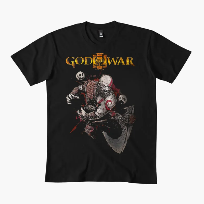 

Retro Kratos God of War Videogame Gift T-Shirt Vintage Spartan warrior Graphic Clothes 0330 100% cotton printed Large size Tops