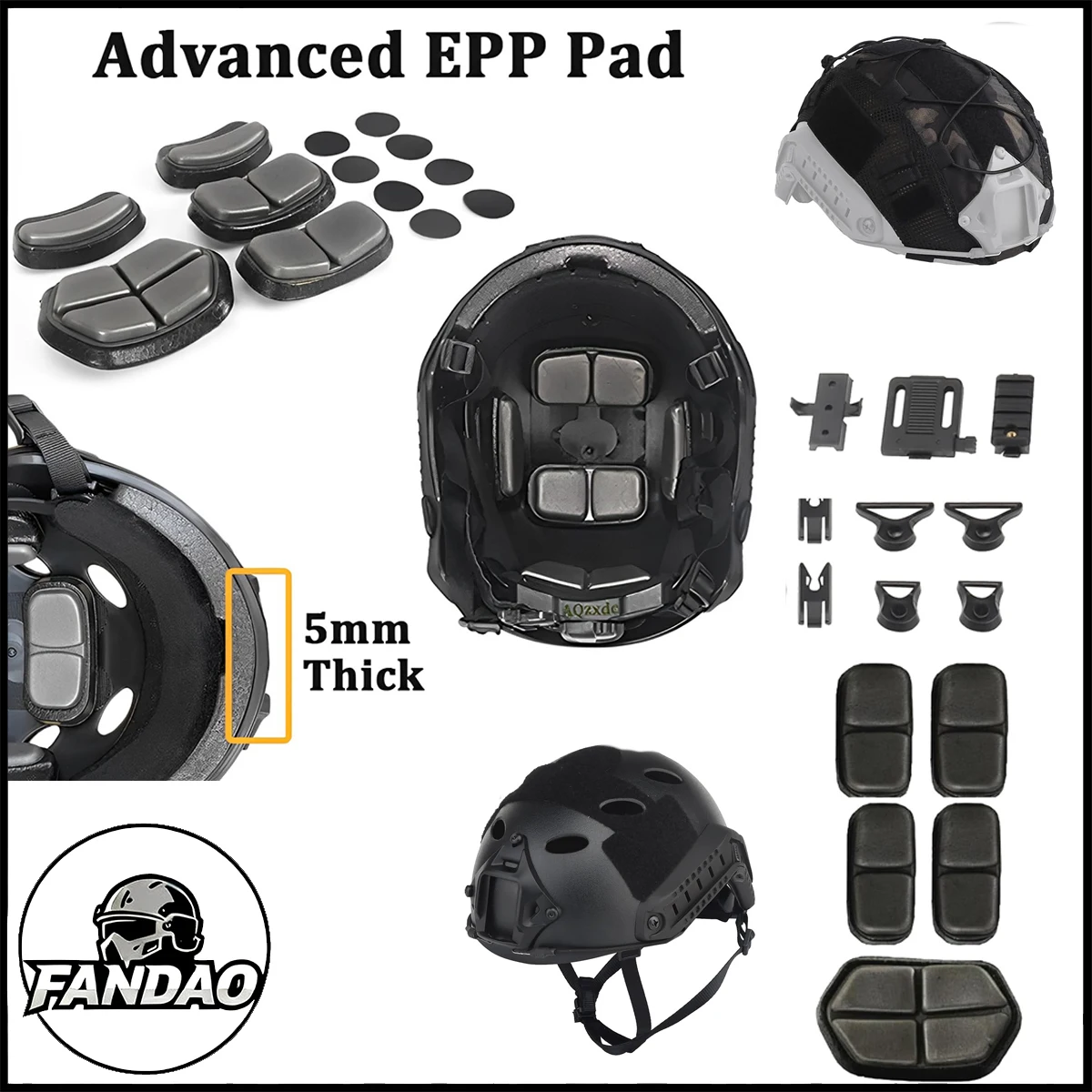 

Fast Tactical Airsoft Helmet with Paintball Helmet Cover Adjustable Suspension System Outdoor Hunting Shooting Protective Gear