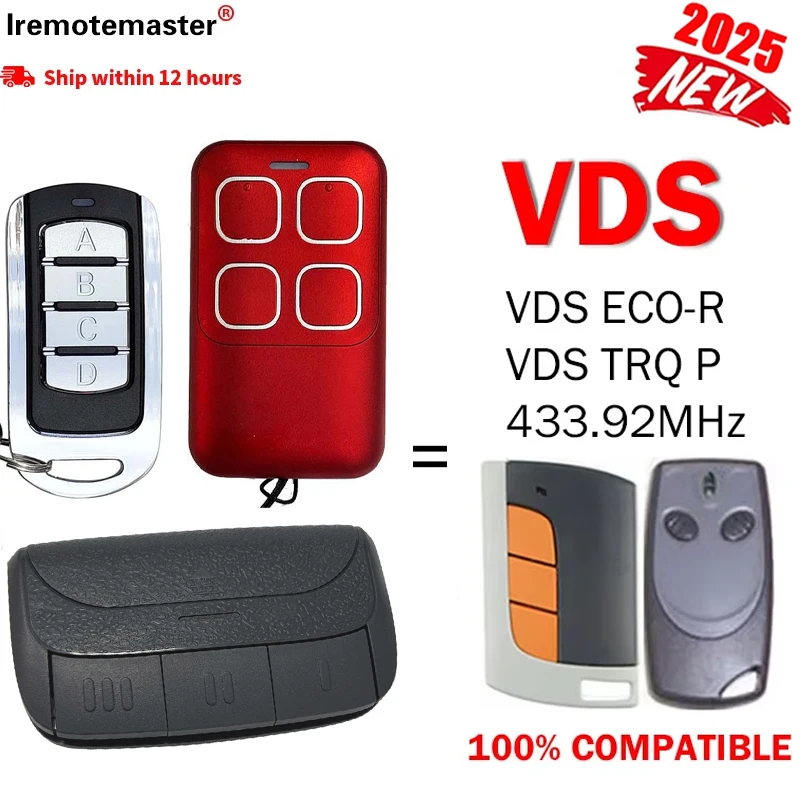 

2025 New Garage Remote Control VDS ECO-R Remote Control Electric Door VDS TRQ P Clone Garage Door Command Door Opener 433.92MHz