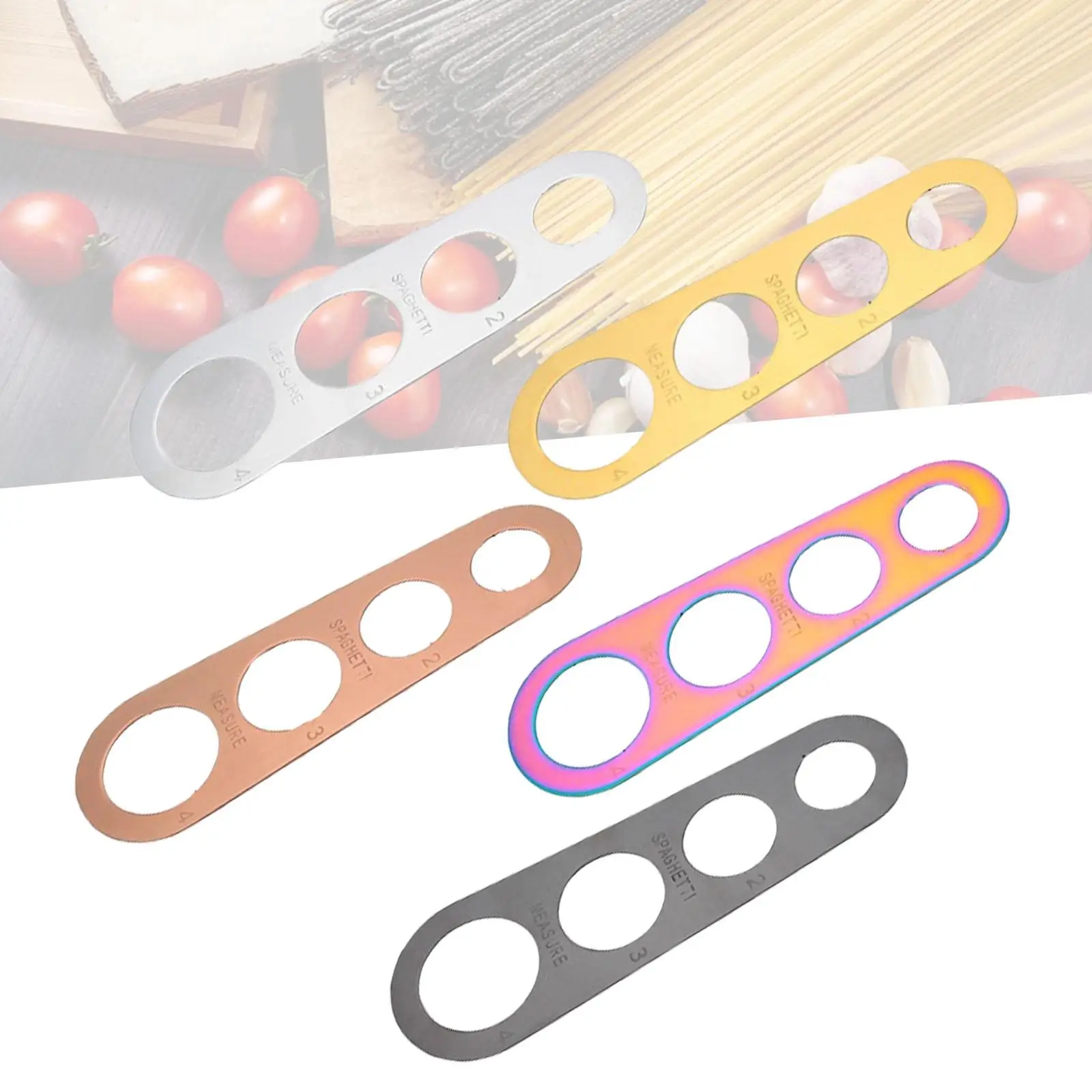 Stainless Steel Spaghetti Measurer Tool 4 Hole Measure Portion Control Kitchen Cooking Tool 4 Holes Noodle Serving Size Tool