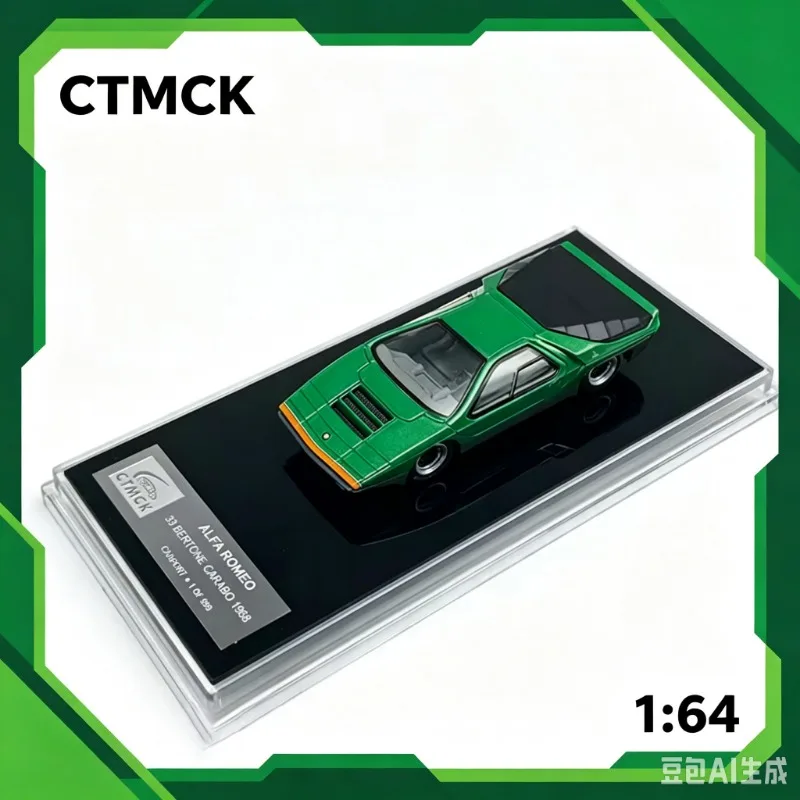 CTMCK 1:64 Alfa Romeo 33 BERTONE CARABO Die Casting Alloy Car Model Collection Souvenir.