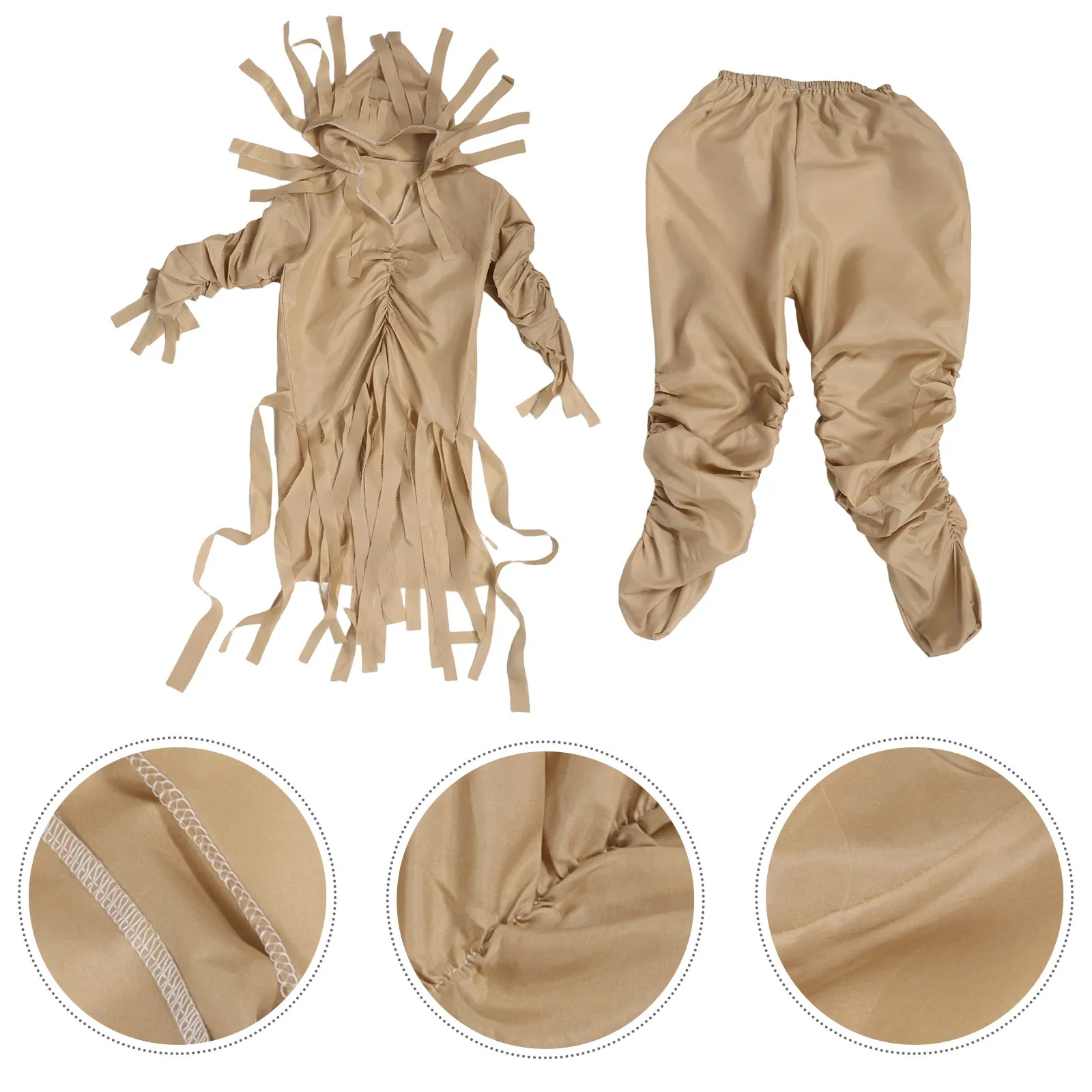 

1Set Kids Egyptian Mummy Costume Full Set Top Pants Matching Shoes Halloween Week Dress Up Mummy Costume for Kids