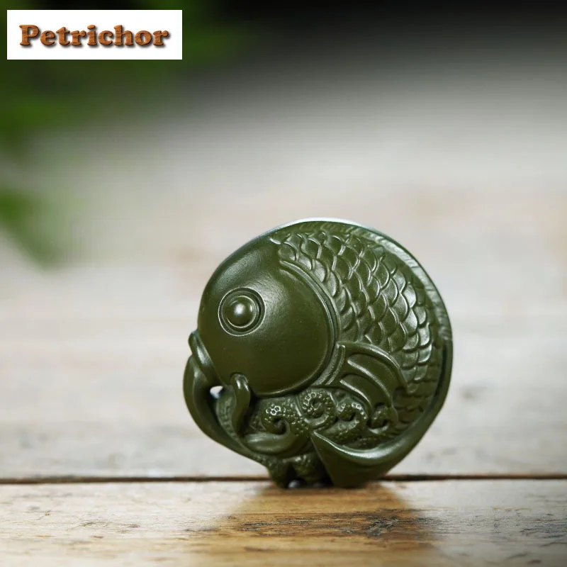 

Yixing Purple Clay Years Of Brimful Fish Tea Pet Boutique Fish Tank Landscaping Tea Figurine Play Toys Tea Statue Ornaments Gift