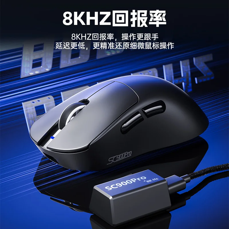 AULA SC900 Pro Gaming Mosue 8K PAW3395/3950 3 modalità Bluetooth BT 2.4G 400mAh Accessori per PC Mosue wireless leggeri personalizzati