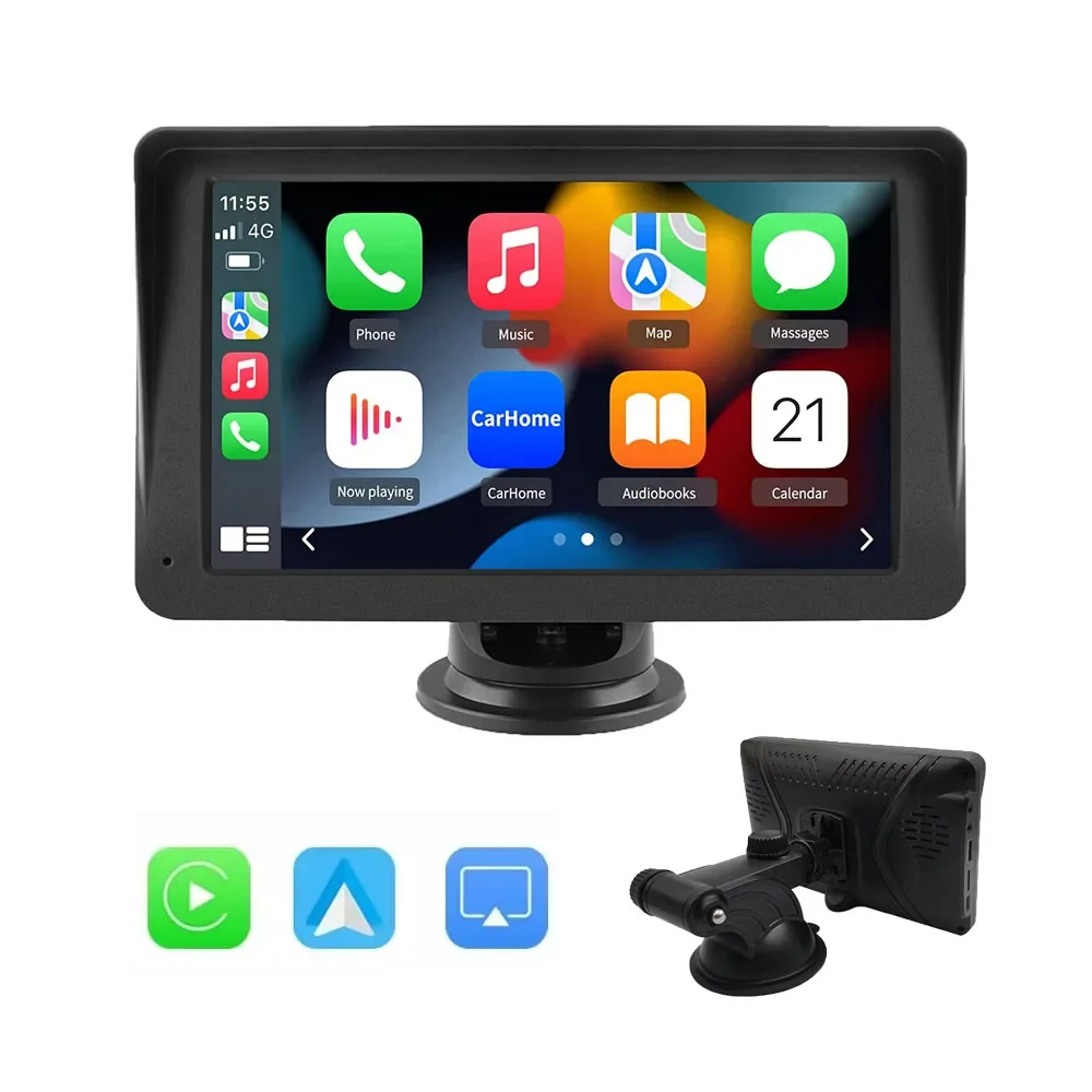 Rear View Camera System Reverse Assist Spare 7 Wireless Portable Car Display Car Radio Monitor with CarPlay