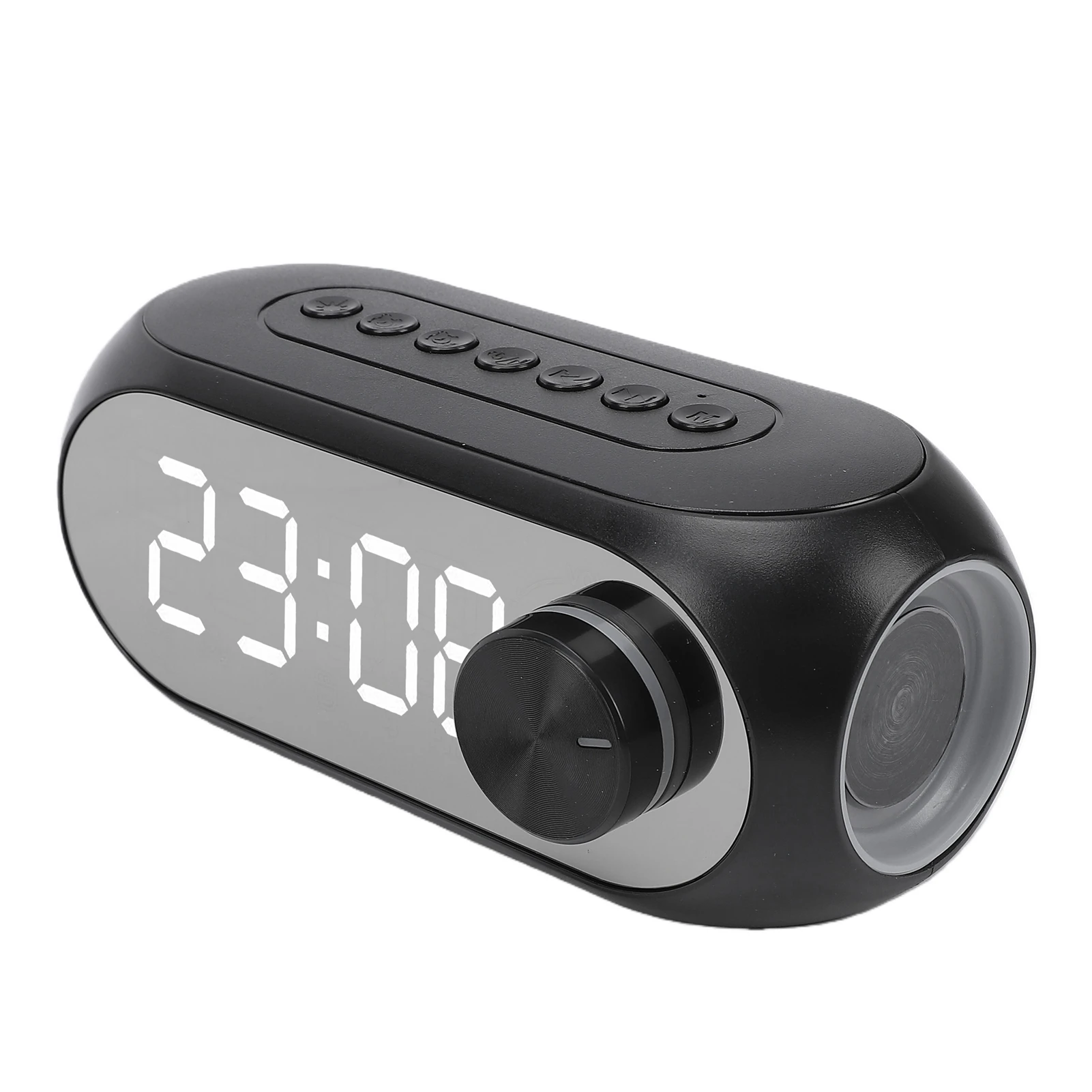 Mirror Alarm Clock  Speaker FM Radio LED Colorful Light Digital Dual Alarm Clock for Bedroom  Support Hands  Calls