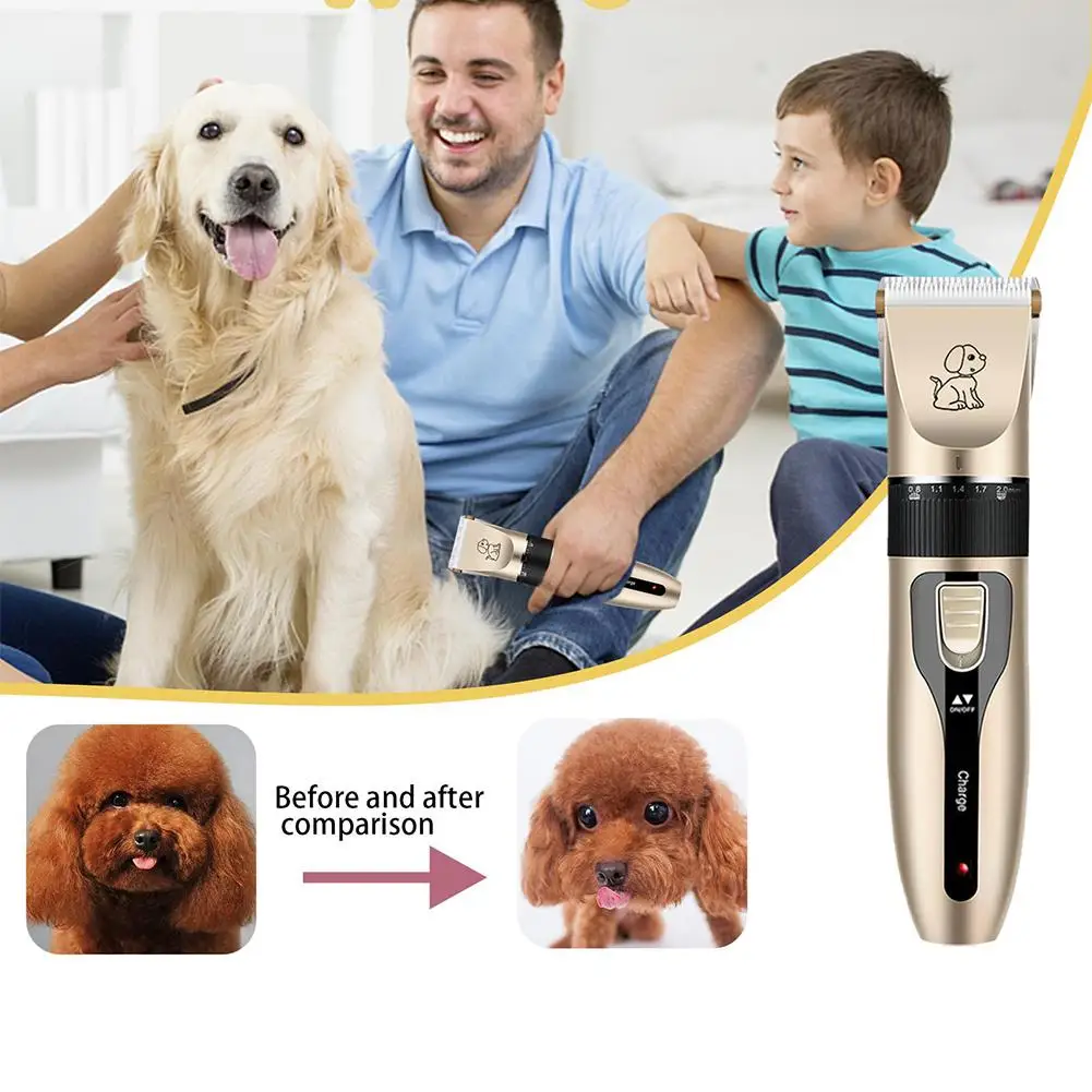 USB Rechargeable Pet Hair Clipper Kit, Low-Noise wireless Dog & Cat Grooming Trimmer with Adjustable 4 Length Guide Combs,Home - view 3