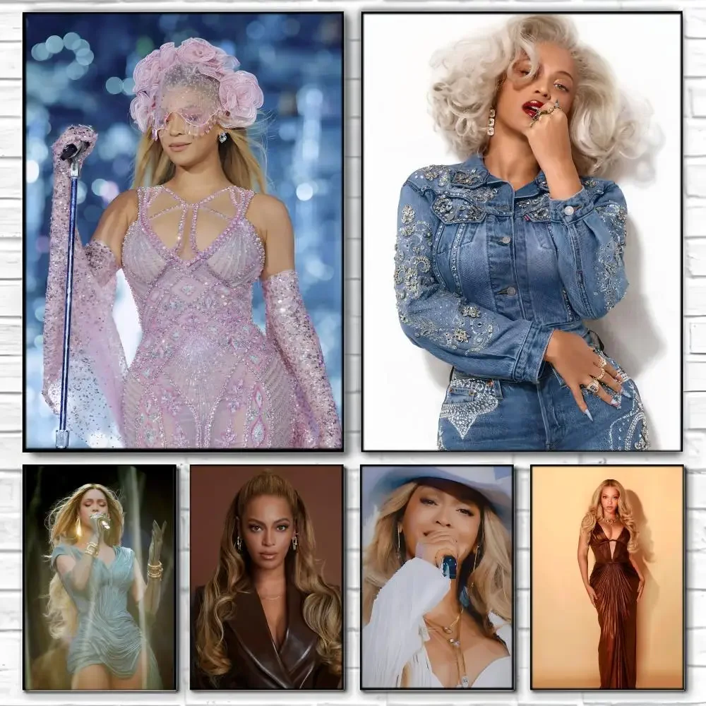 Singer B-BeyonceS Poster Self-adhesive Art Waterproof Paper Sticker Coffee House Bar Room Wall Decor