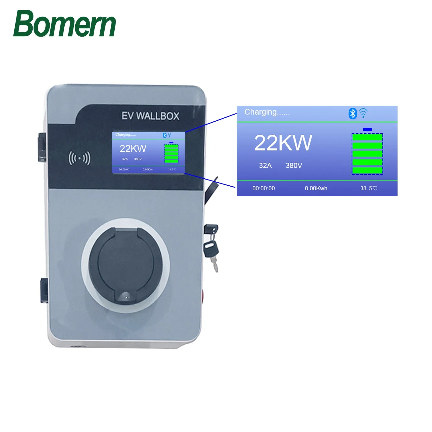 EU Standard Electric Car Charging Station 16A 32A Type 2 Solar Ev Charger Charging Station with Load Balance