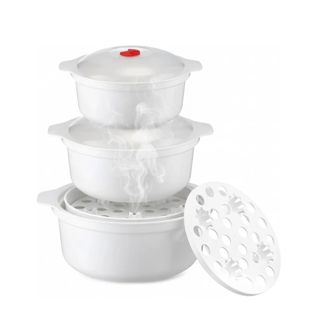 

3 шт. миски для микроволновой печи с крышками Миска для рамэна для микроволновой печи с паровой стойкой Можно мыть в посудомоечной машине для кухни Офисные аксессуары