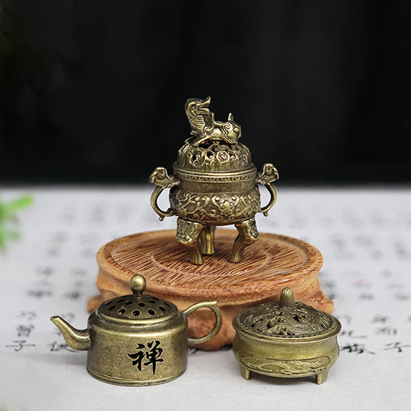 Mini Zen Style Incense Alloy Mini Boshan Incense Burner Chinese Ancient Home Indoor Decoration Sandalwood Stick Cense Holder