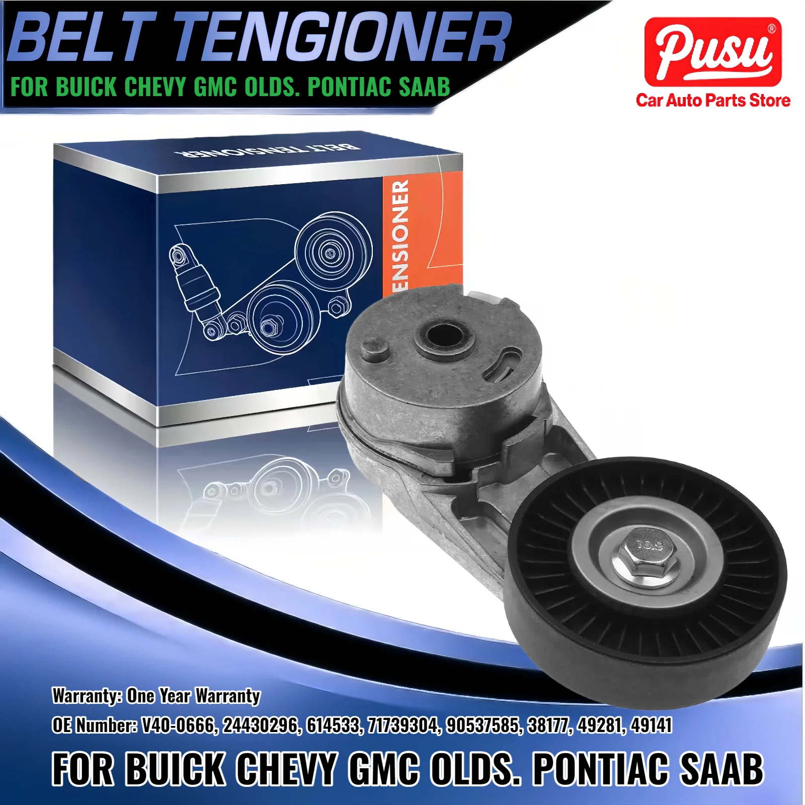 

Натяжитель ремня в сборе со шкивом для Buick Chevy GMC Pontiac Saab Saturn 2002-2017 V40-0666 24430296 614533 71739304 90537585 38177