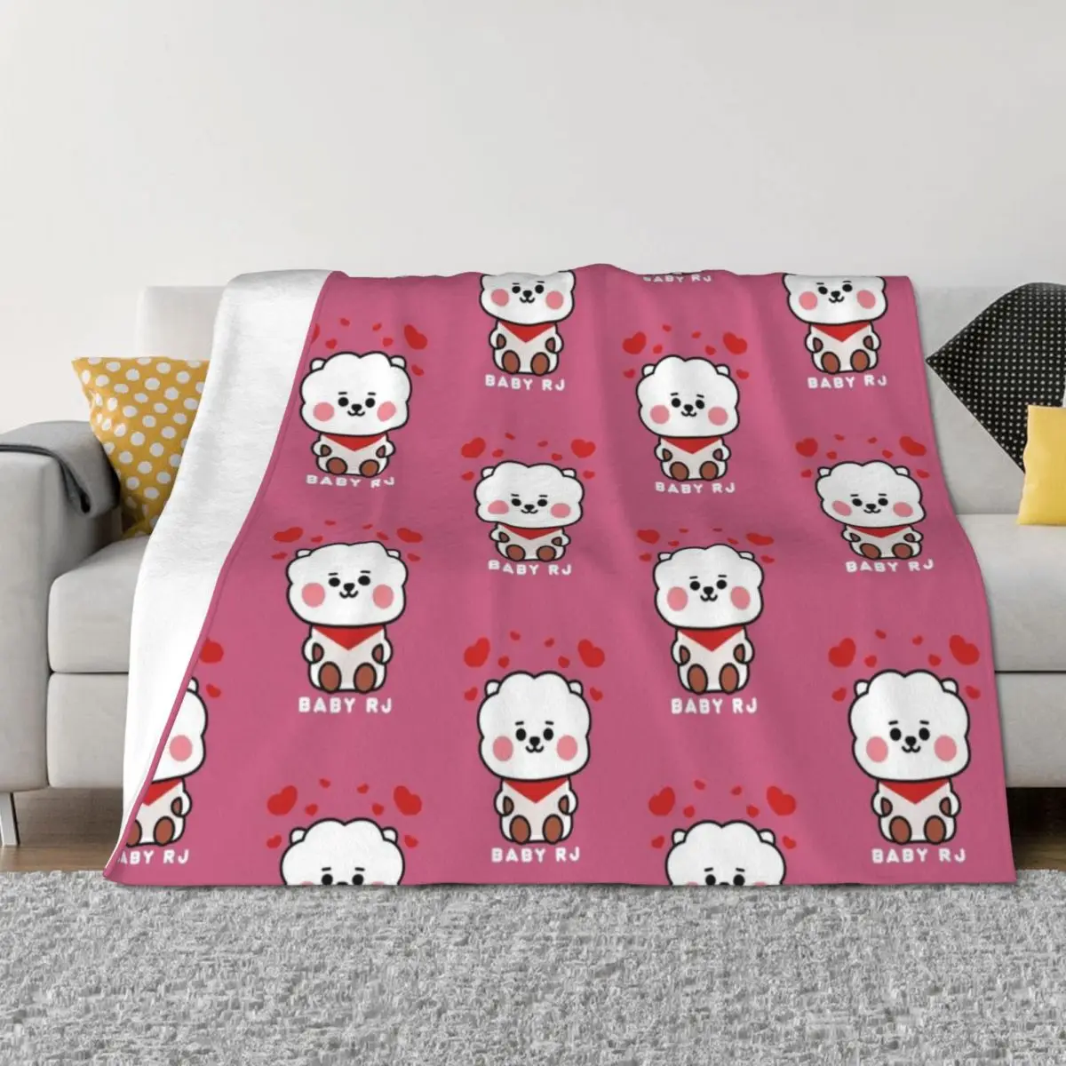 

LOVELY BABY RJ- Fan Art Throw Blanket Plush Personalized Gift Beach decorative Blankets