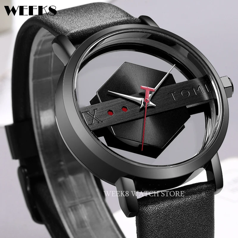 Transparent Watch For Men Hollow Concept Dial Wristwatch 30M Waterproof Simple Minimalist Male Reloj Hombre Relogio Masculino