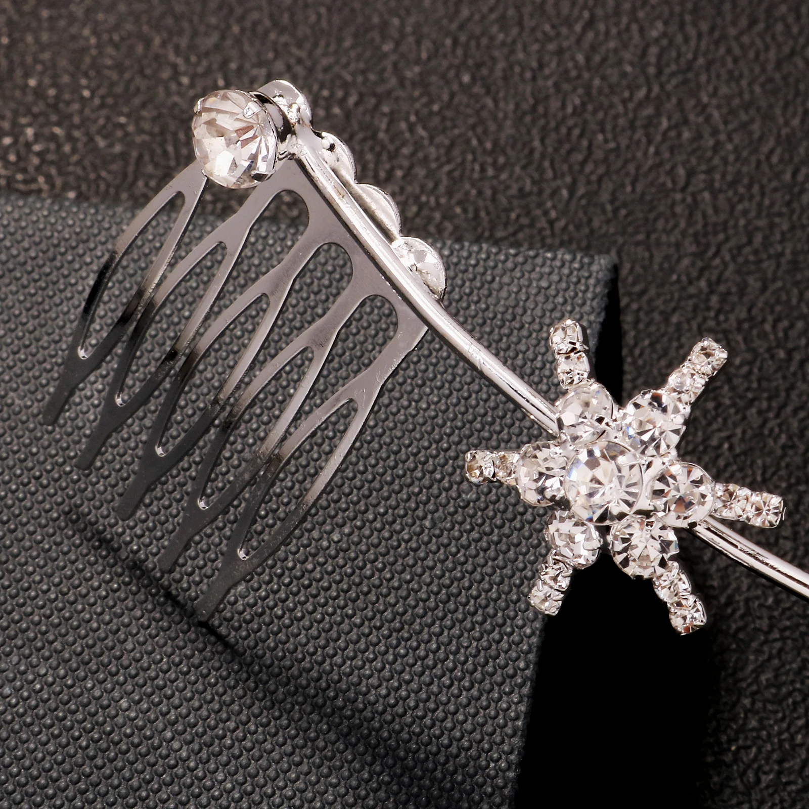 Rhinestone Star Headband Crystal Starburst Hair Hoop Side Comb Secure Fit Hair Accessory for Women Wedding Prom Party Evening