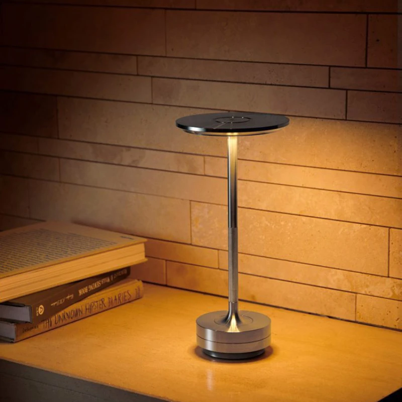 Retro luz de mesa portátil simples carregamento lâmpada mesa para restaurante bar quarto luzes à prova dusb água usb atmosfera toque iluminação