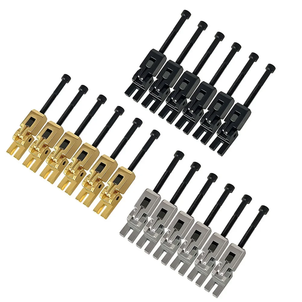 

6Pcs Electric Guitar Double Bridge Locking System Locked String Saddles Tremolo Bridge Musical Instrument Accessories