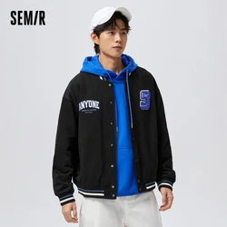 Semir 2023 Men Jacket Spring New American Retro Marley Series Baseball Uniform Jacket for Men