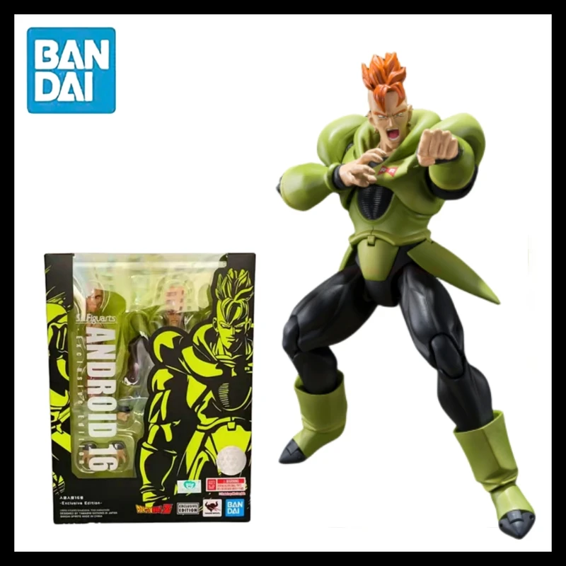 

17.5cm Bandai S.h.figuarts Sdcc Dragon Ball Z Android 16 Shf Anime Action Figure Collectible Figurine Model Toys Christmas Gift