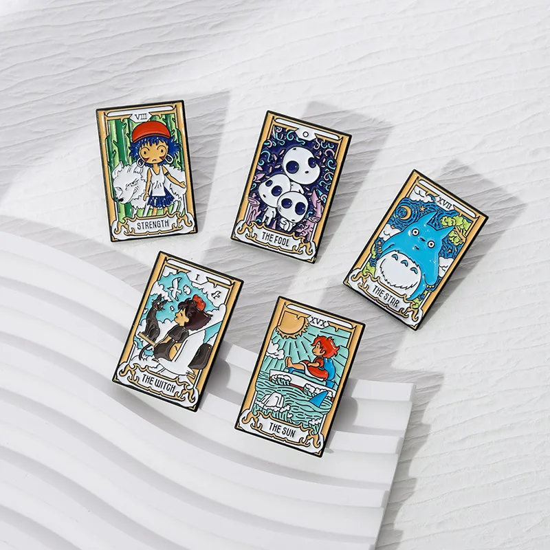 Tarot Enamel Pins Custom Noface-man Totoro Brooches Lapel Badges Cartoon Jewelry Gift