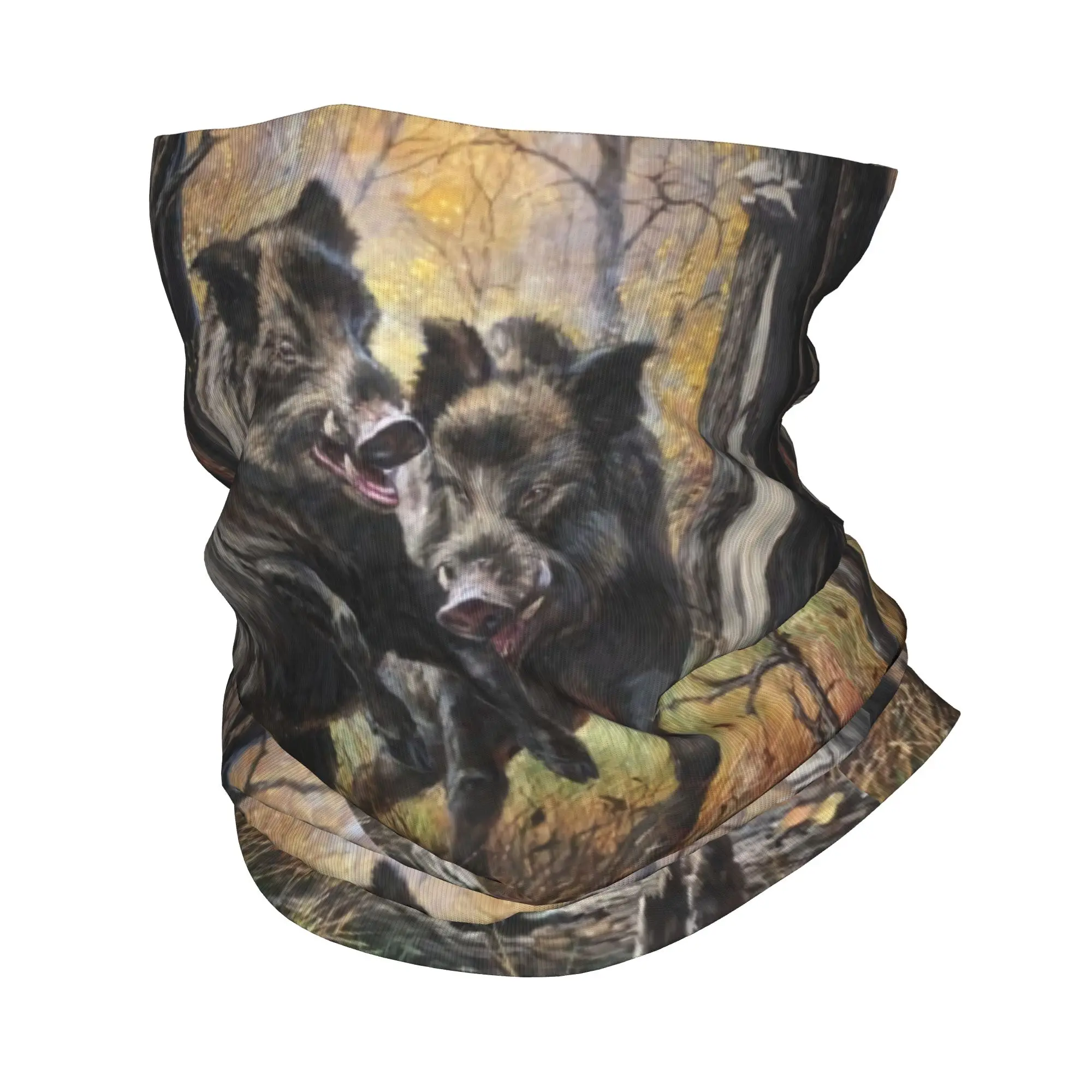 Custom Wild Animal Boar Bandana Winter Neck Warmer Men Windproof Wrap Face Scarf for Ski  Gaiter Headband