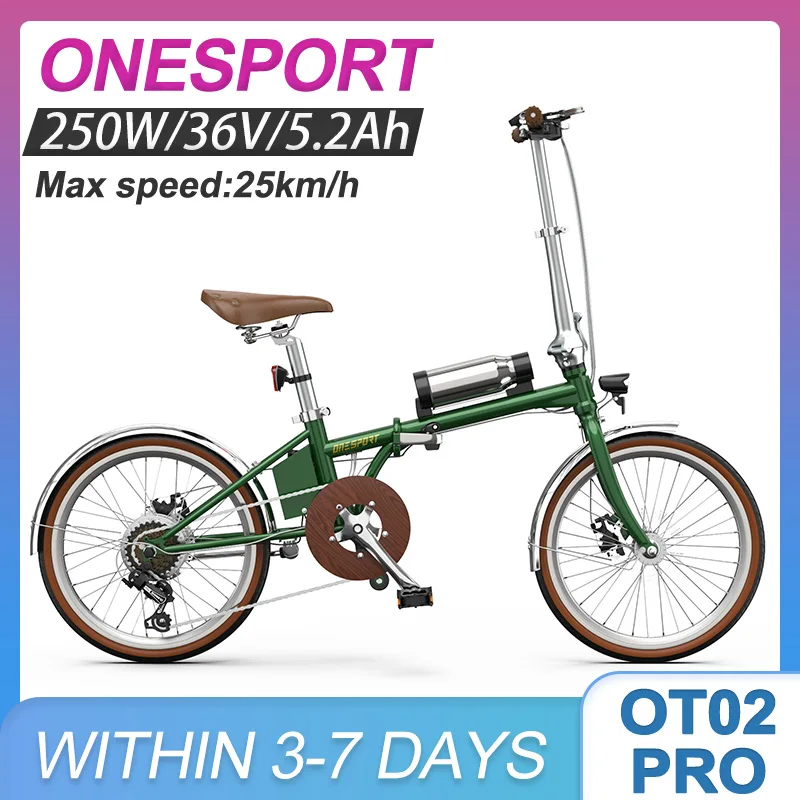 Onesport OT02 Pro EU-Standard Faltbares Elektro-Cityrad 36V5.2Ah 250W Motor E-Bike Doppelte Scheibenbremse 20" Elektrofahrrad