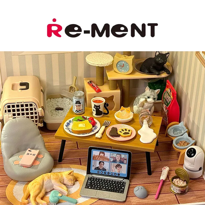 

Genuine Rement My Cat Daily Life Miniature Series Diy Kawaii Cat House Set Cute Kitten Figure Cozy Daily Scene Model Decor Gift